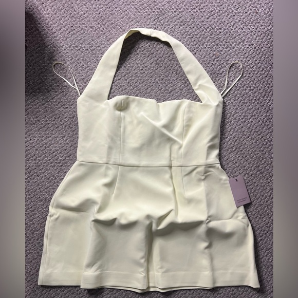 Odd Muse Structured Mini Dress- Lime Cream - Picture 5 of 7